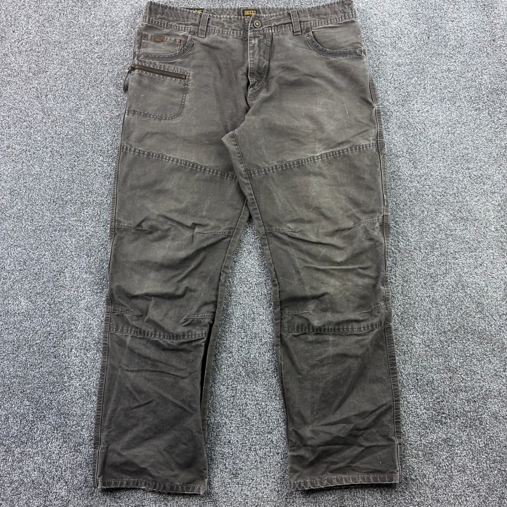 Kuhl‎ Rebel Crag Series Carpenter Pants Mens 38x32 Brown Faded Zip Hiking Canvas